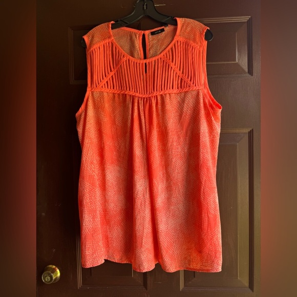 Apt. 9 Tops - Apt 9 Orange and White Sheer Blouse Size 2X